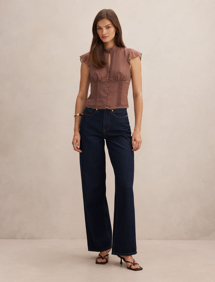 Eden Keyhole Blouse Forever New