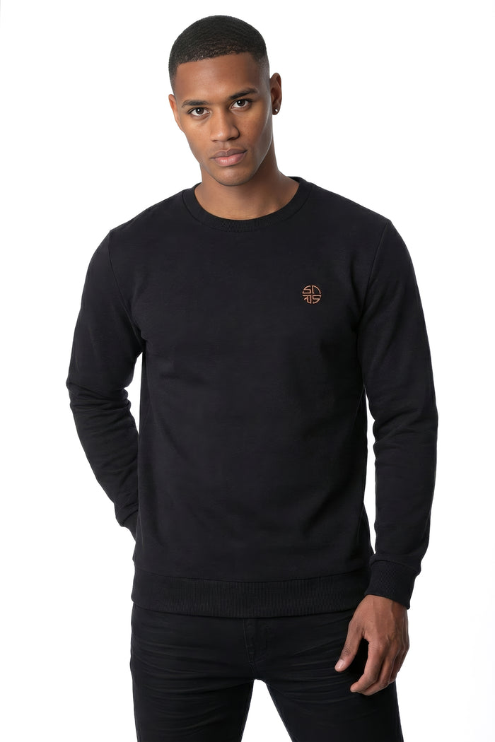 Embroidered Logo Crew Neck Sweatshirt