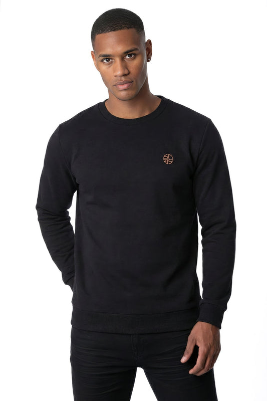 Embroidered Logo Crew Neck Sweatshirt