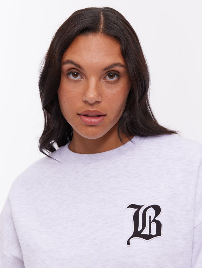 Erlna Grey GY017X Crews Oversized Embroidery Shot 3