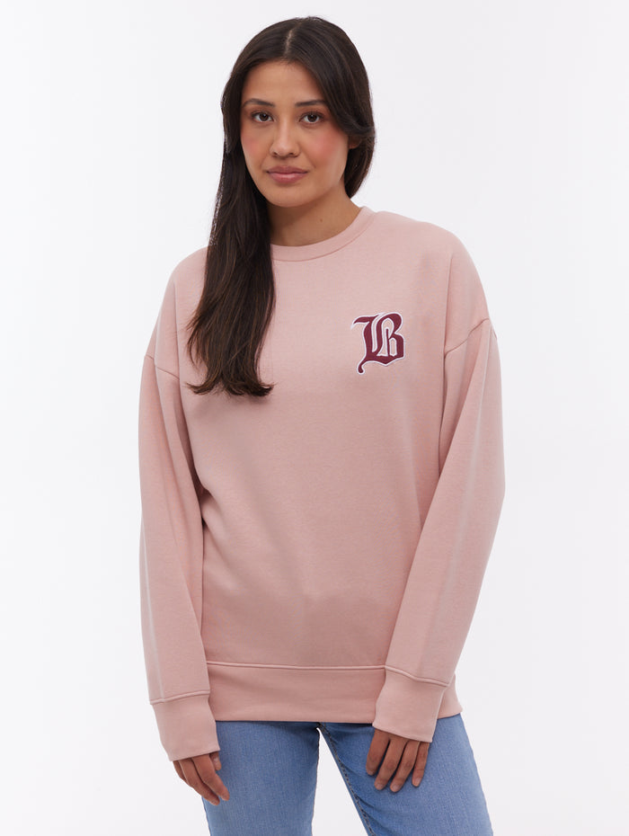 Erlna Pink PK021 Crews Oversized Embroidery Shot 1