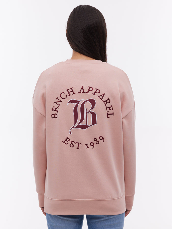 Erlna Pink PK021 Crews Oversized Embroidery Shot 2