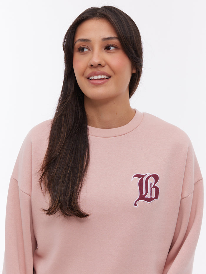 Erlna Pink PK021 Crews Oversized Embroidery Shot 3