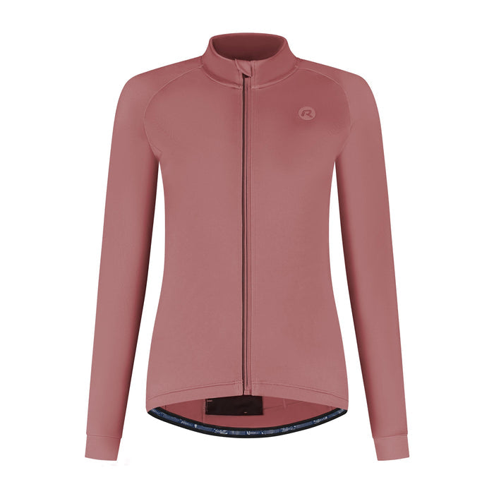 Rogelli Essential II fietsshirt dames roze lange mouw voorkant.
