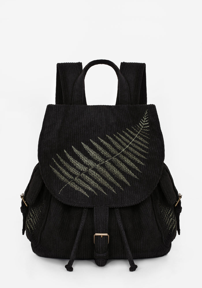 Fern Embroidered Satchel Backpack