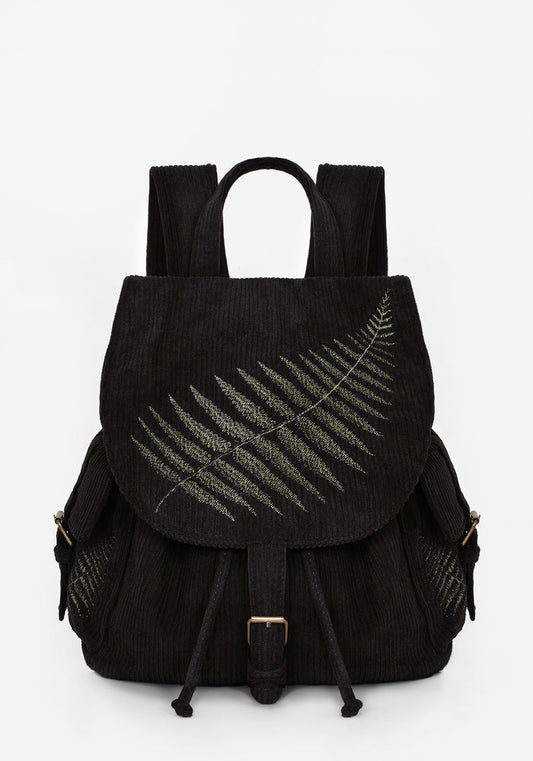 Fern Embroidered Satchel Backpack