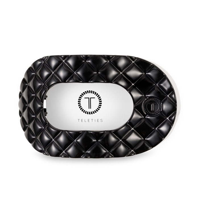 Flat Round Hair Clip | Large | Jet Black Quilted