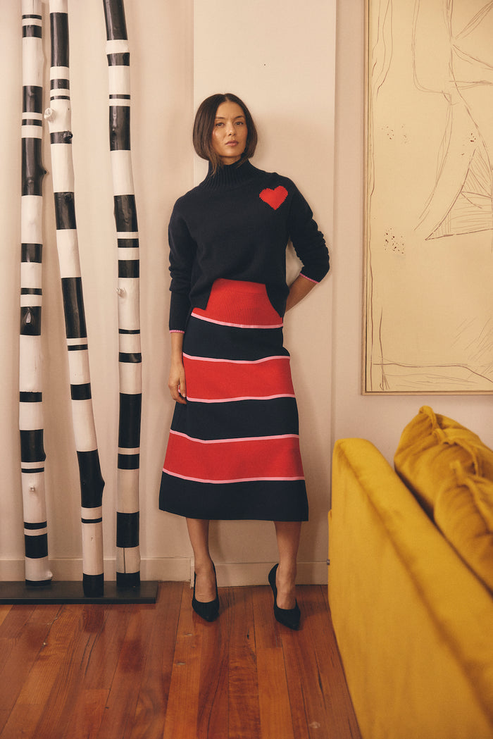 Fleur Skirt  In Navy