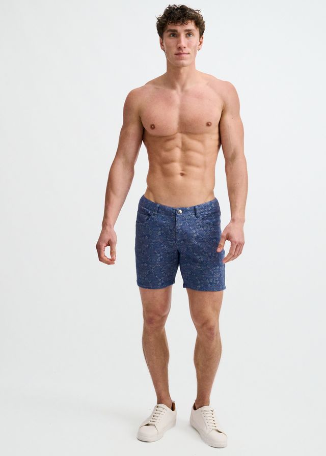 FLORAL JAQUARD STRETCH KNIT SHORTS