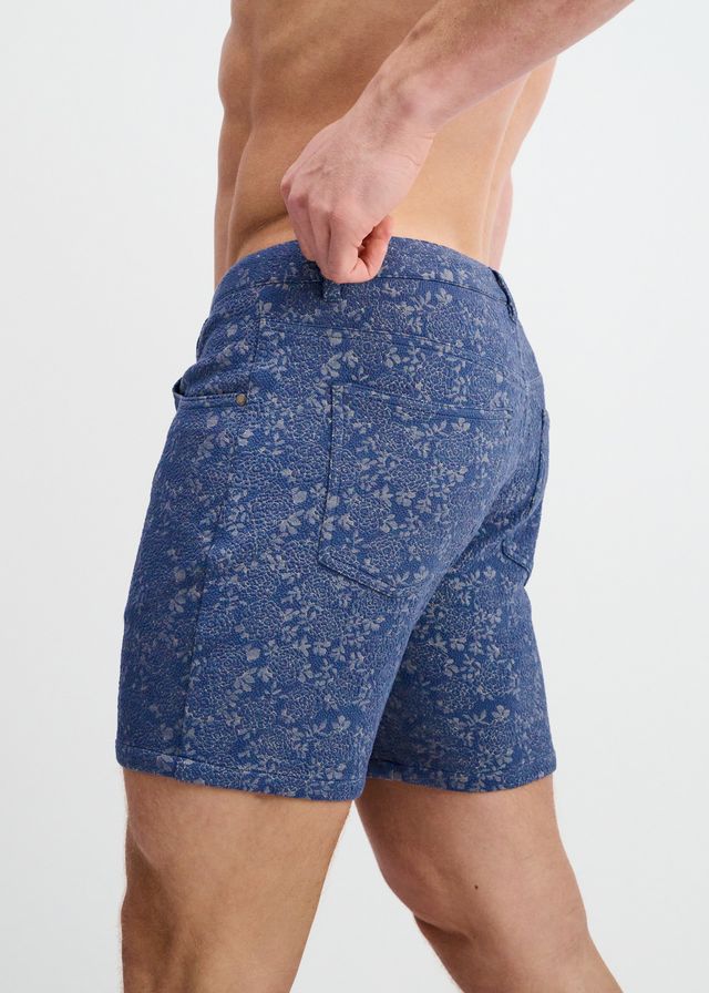 FLORAL JAQUARD STRETCH KNIT SHORTS