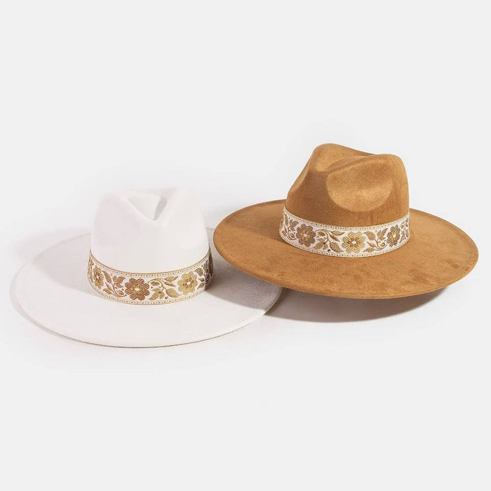 Flower Ribbon Bow Fedora Hat