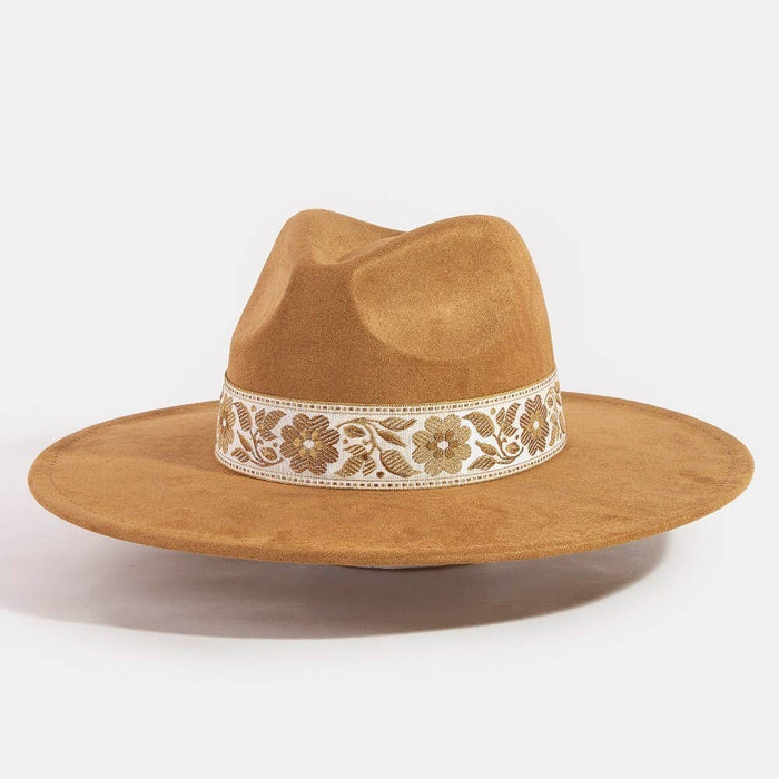 Flower Ribbon Bow Fedora Hat