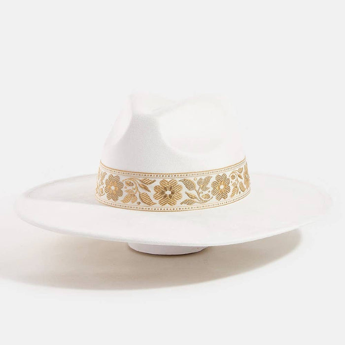 Flower Ribbon Bow Fedora Hat