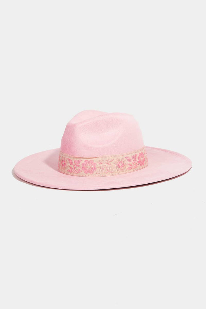 Flower Ribbon Bow Fedora Hat