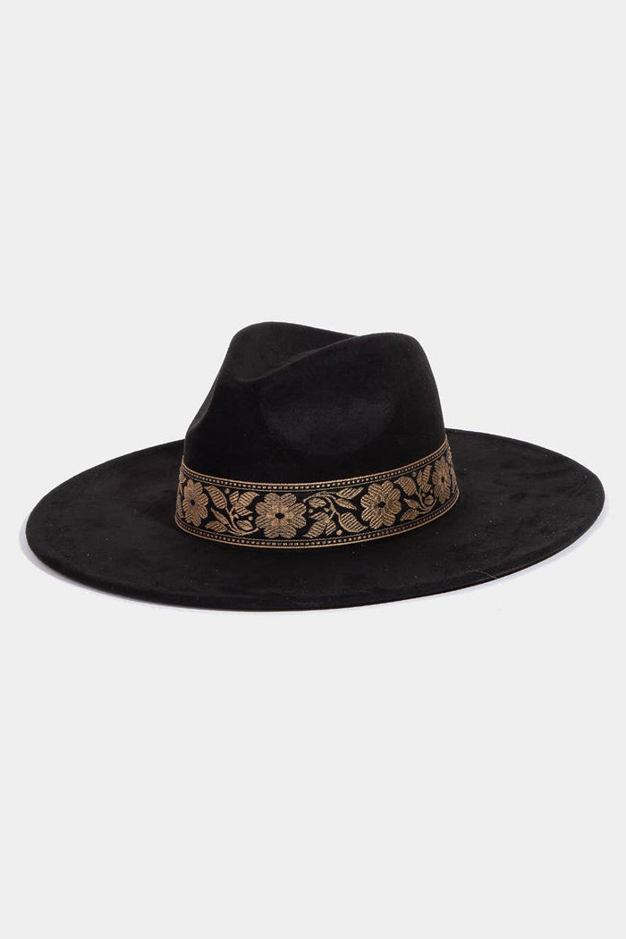 Flower Ribbon Bow Fedora Hat