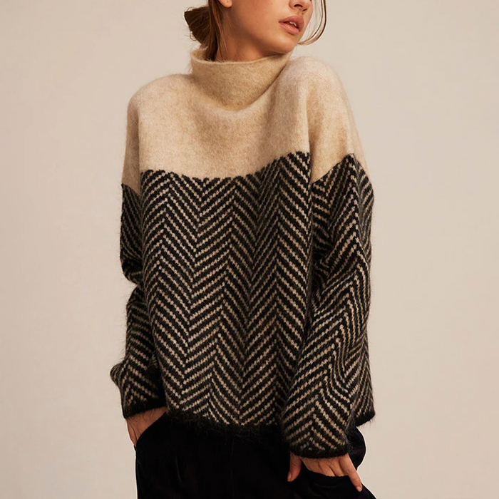 Gia™ — Pull col roulé en maille premium