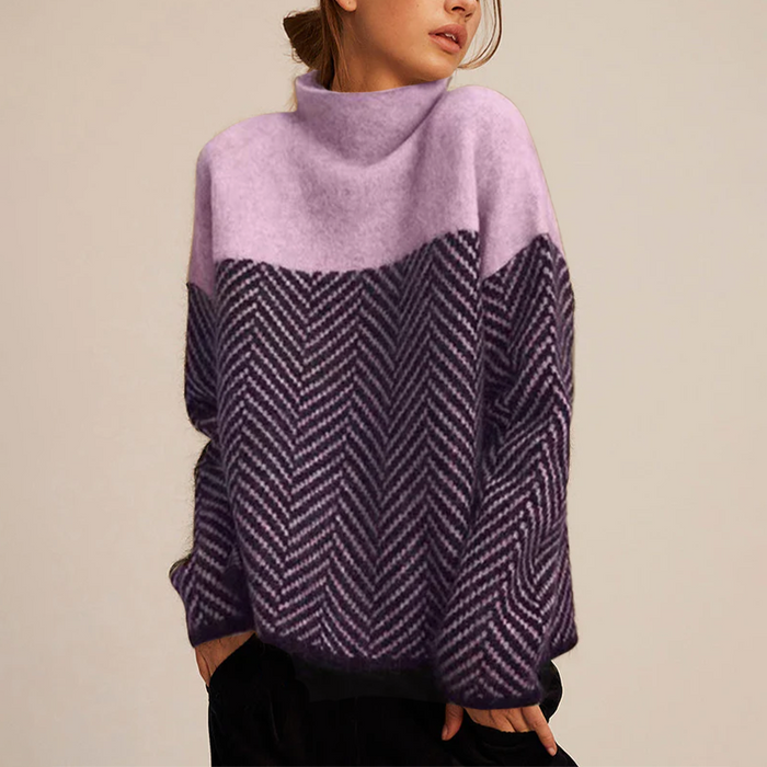 Gia™ — Pull col roulé en maille premium