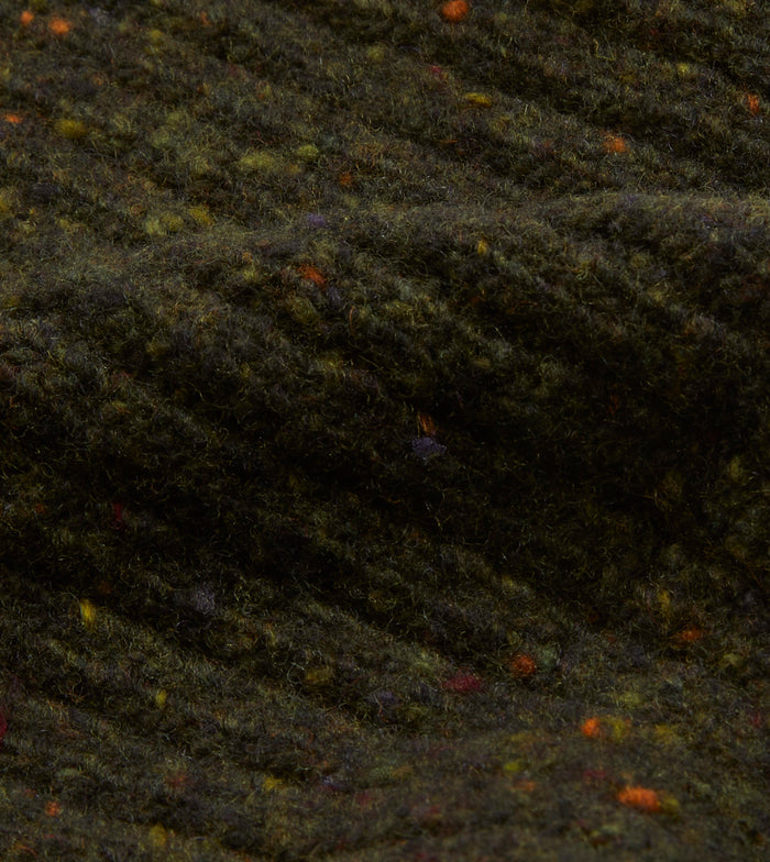 Green Ribbed Merino Donegal Knit Cap