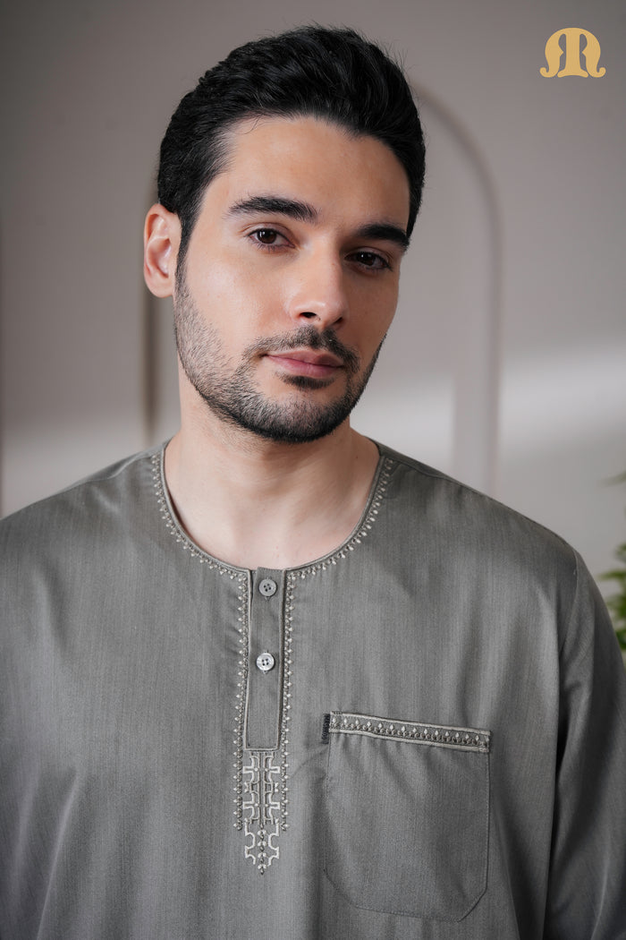 Green Rizbin Half Sleeve Thobe Mens