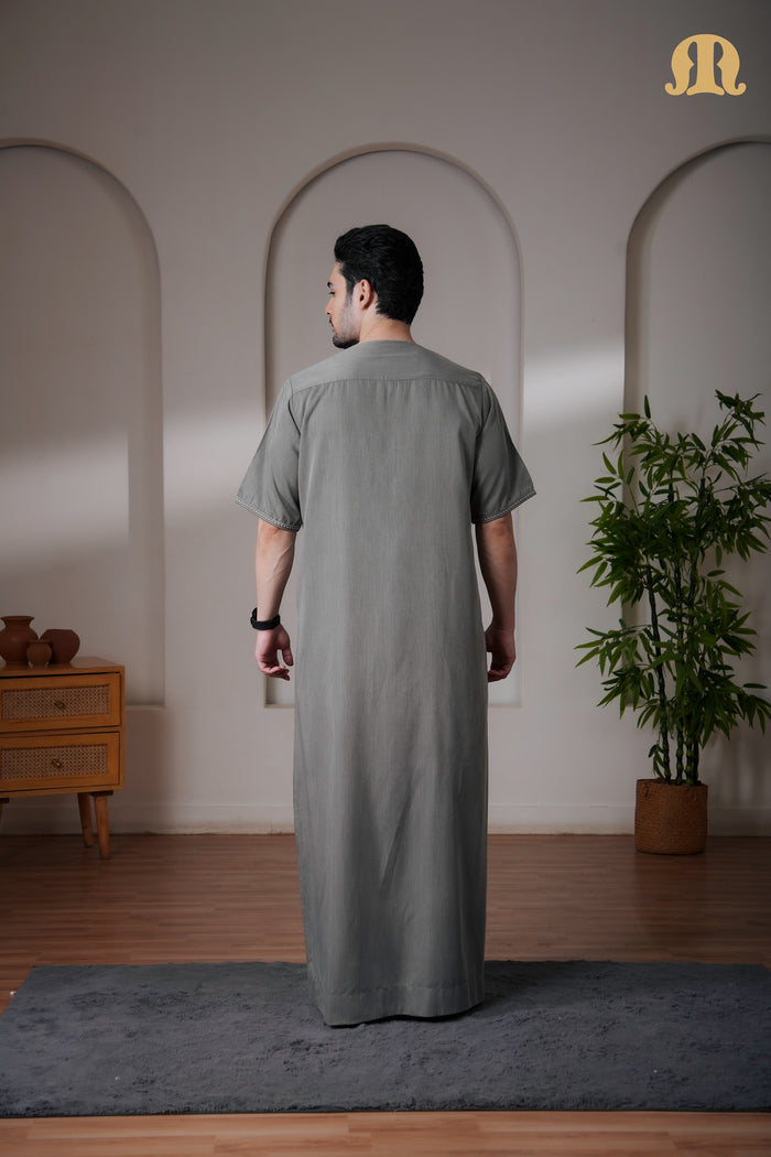 Green Rizbin Half Sleeve Thobe Mens