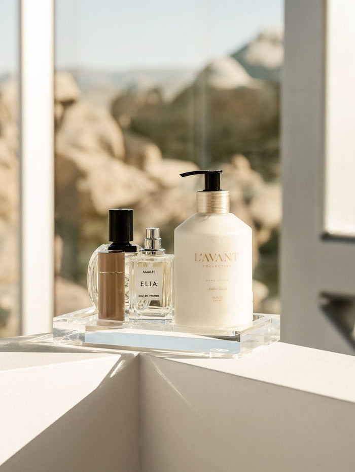 L'AVANT Ambre Santal hand lotion with collection