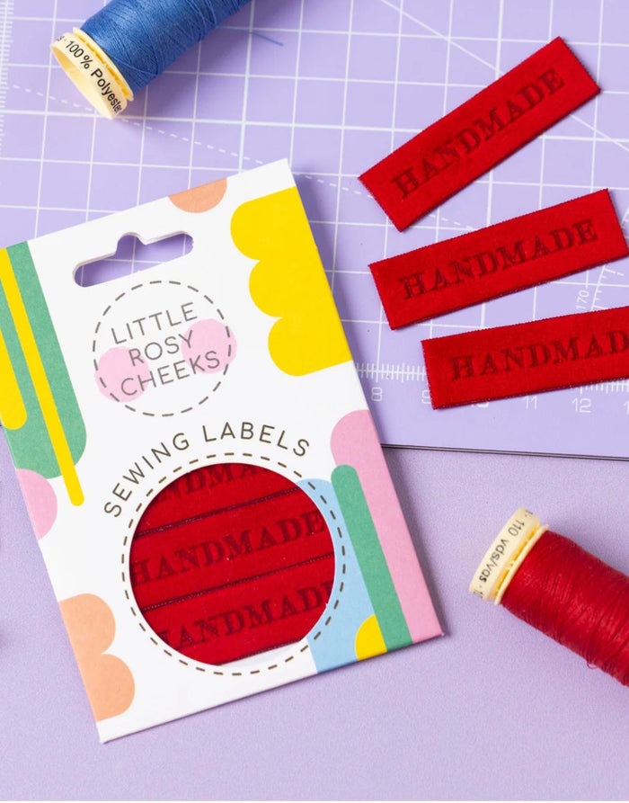 Handmade Velvet Woven Sewing Labels -Pack of 4 - Little Rosy Cheeks