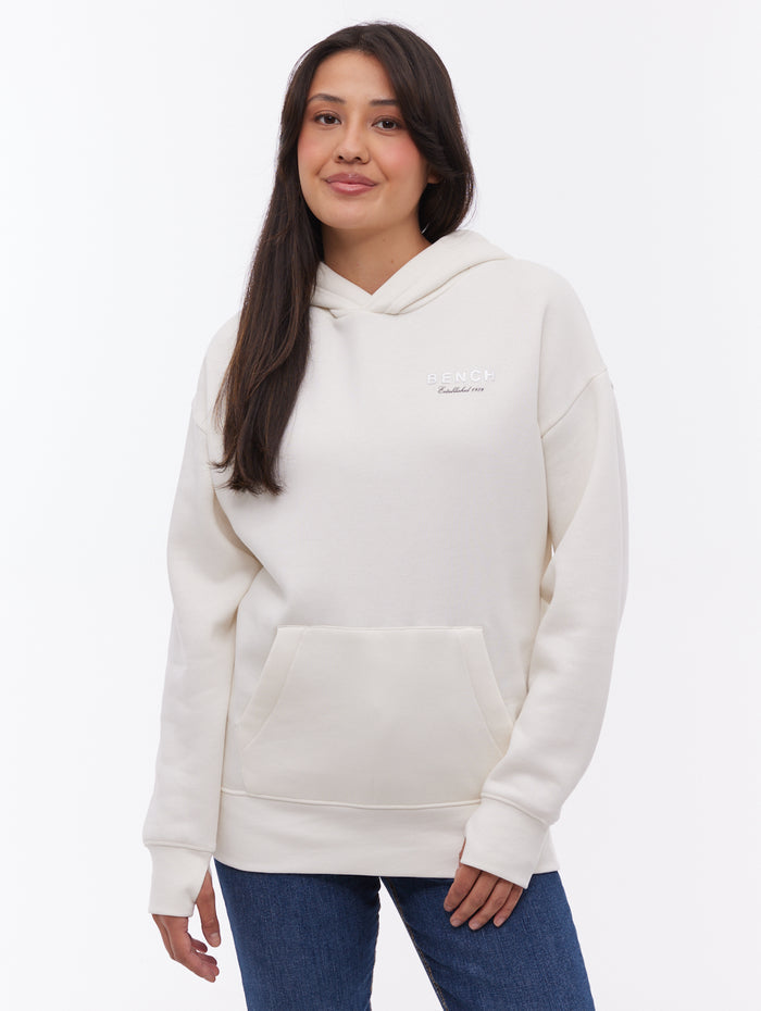 Harmy White WH007 Hoodies Oversized Embroidery Front Back Shot 1