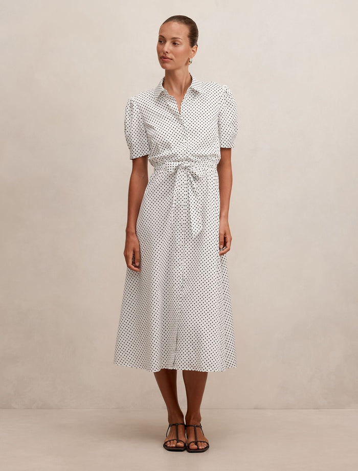 Harper Draw Cord Midi Dress Archer Spot Forever New