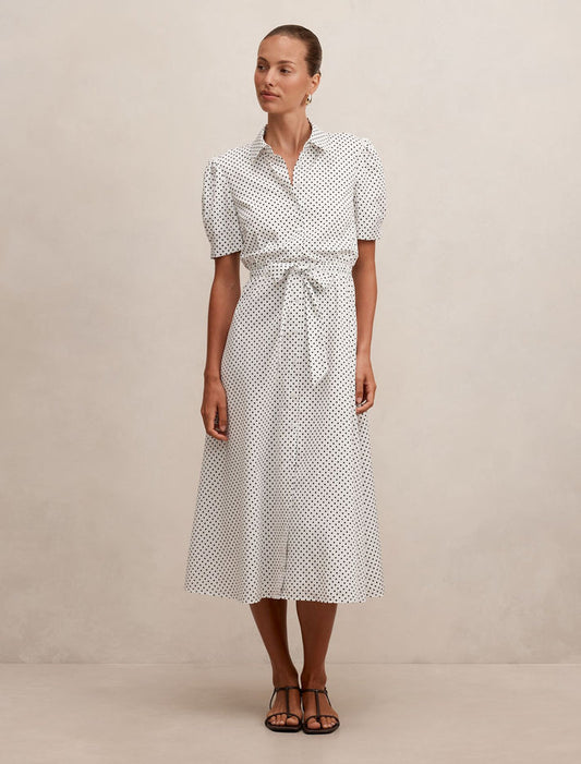 Harper Draw Cord Midi Dress Archer Spot Forever New