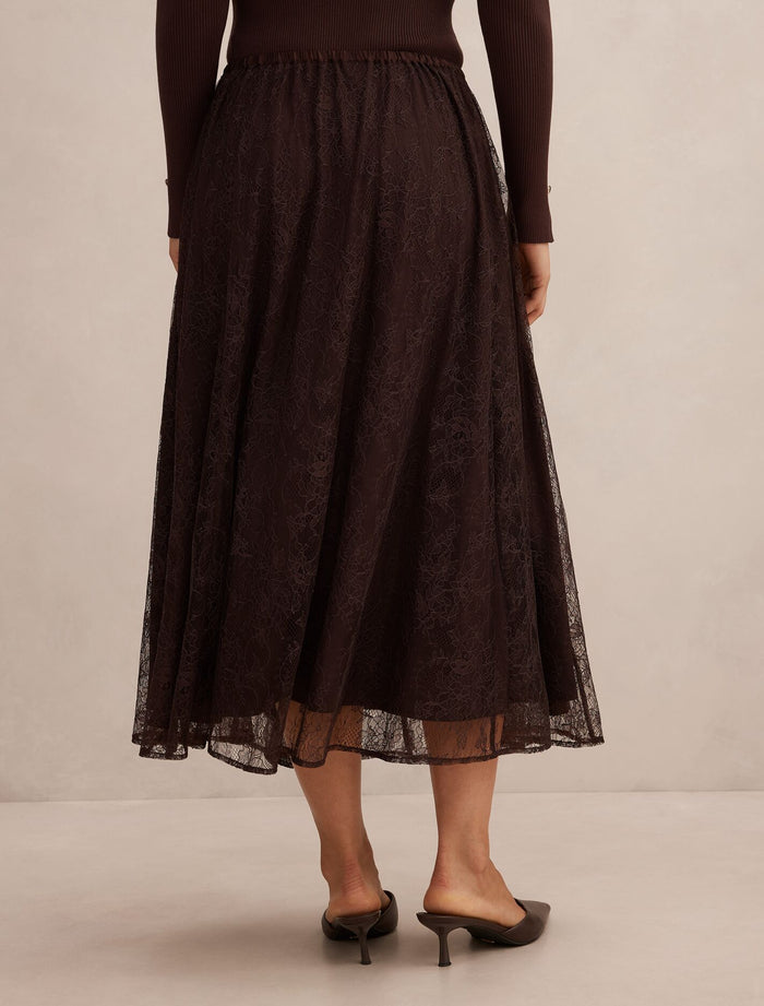 Heather Lace Midi Skirt Forever New