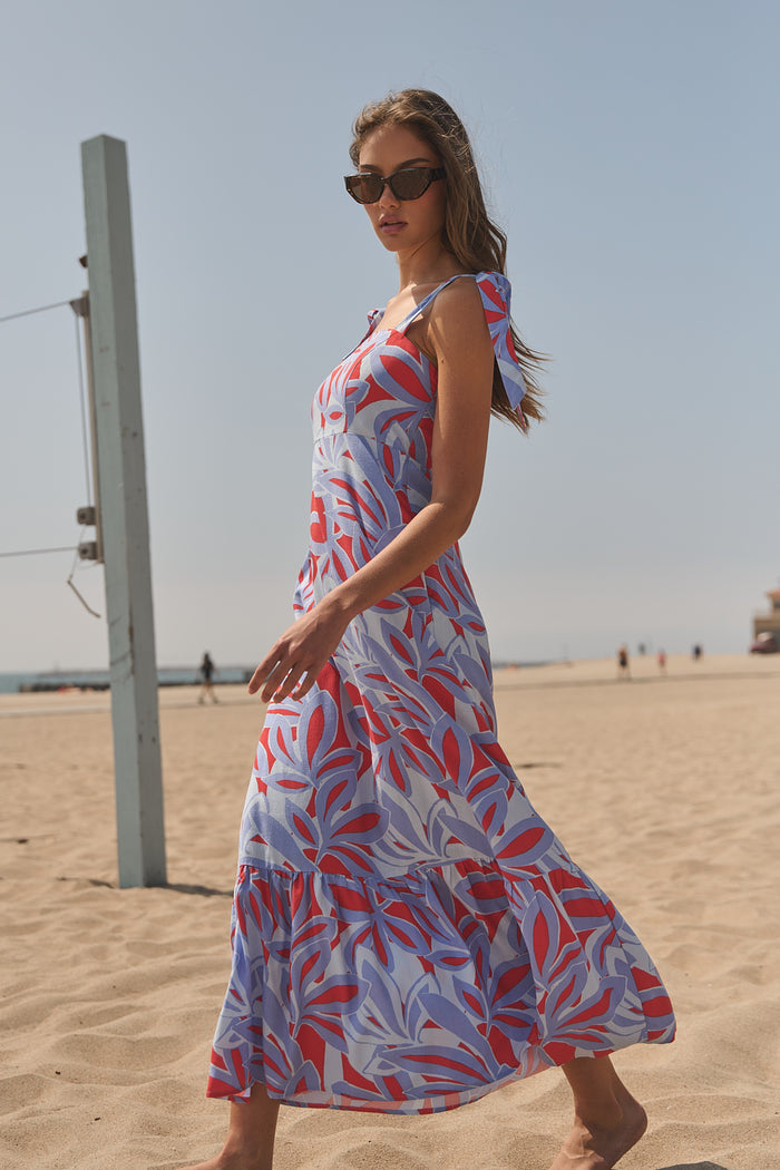 Hendy Shoulder Tie Maxi Dress Areca