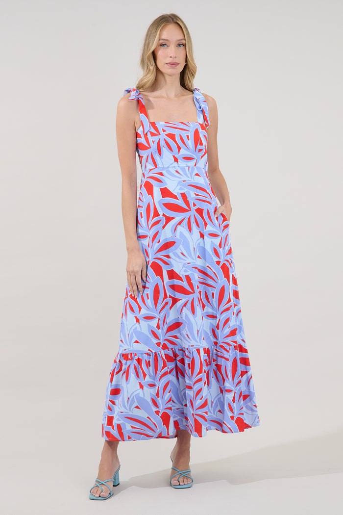 Hendy Shoulder Tie Maxi Dress Areca