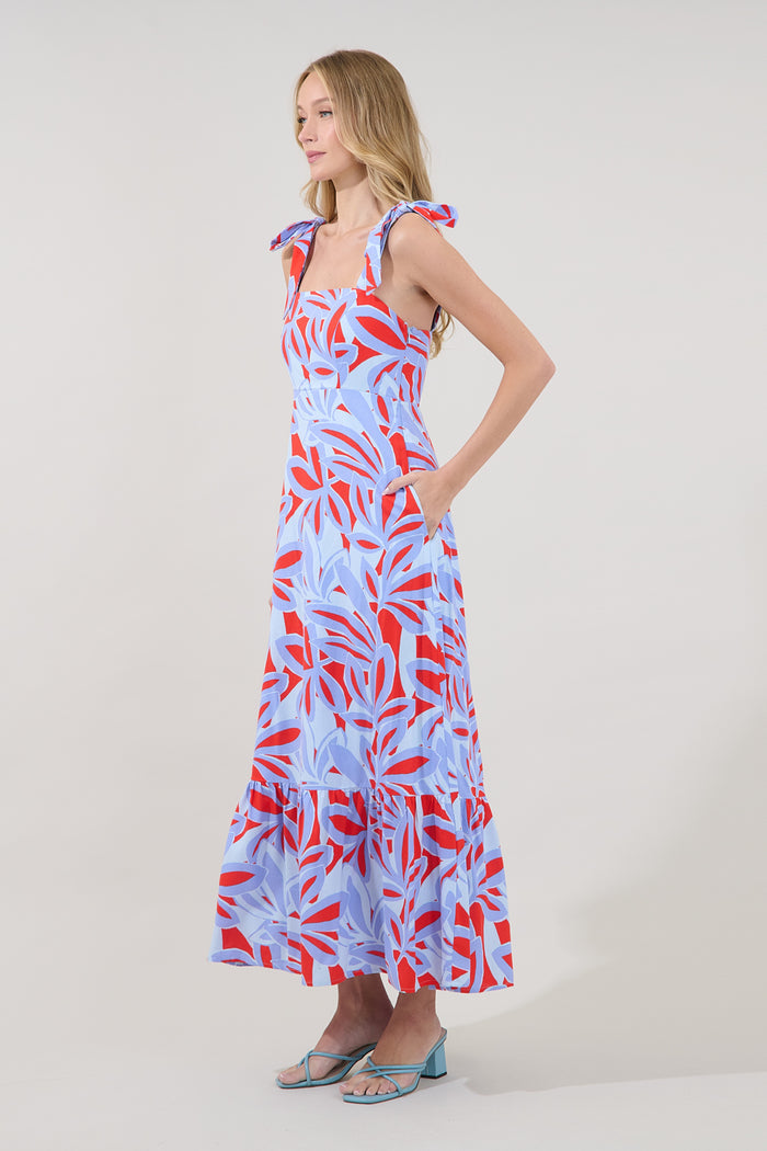 Hendy Shoulder Tie Maxi Dress Areca