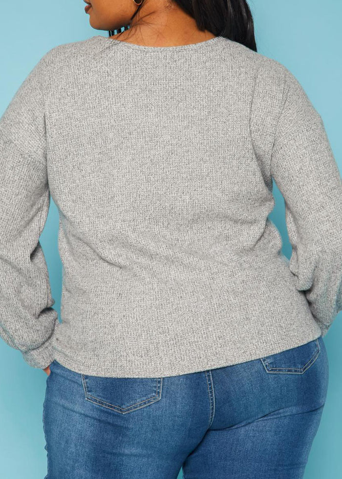Hi Curvy Plus Size Women Lace Detail Knit Sweater