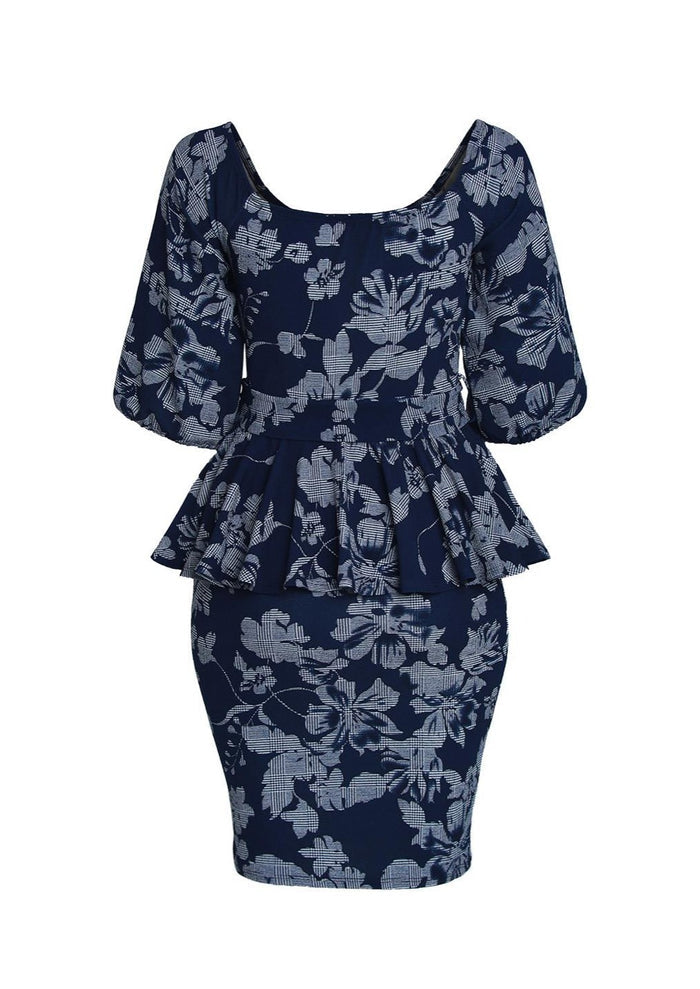 Plus Size Off Shoulder Floral Print Peplum DressHi Curvy Plus Size Women bardot Floral Print Peplum Dress Made in USA