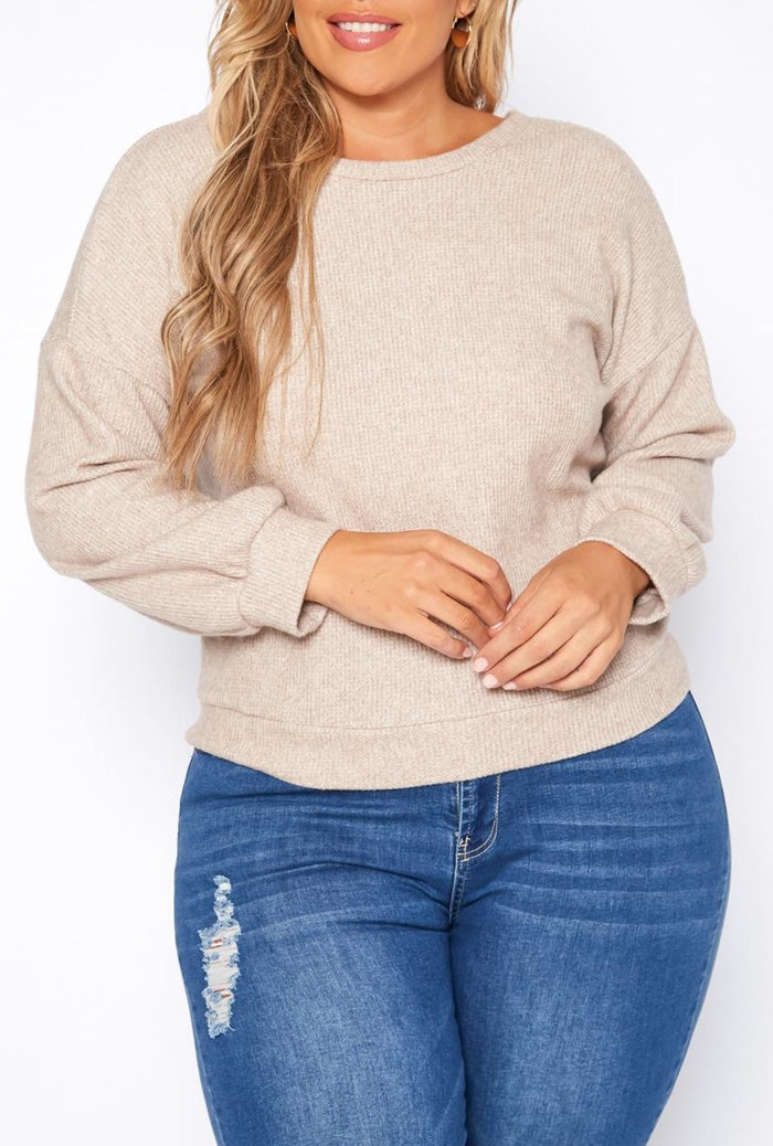 Hi Curvy Plus Size Women Open Back Knit Sweater