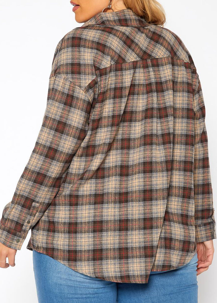Hi Curvy Plus Size Women Plaid Flannel JacketHi Curvy Plus Size Women Plaid Flannel Sweatshirts