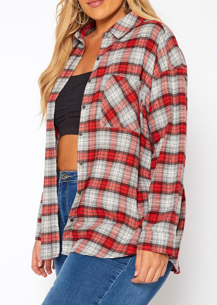 Hi Curvy Plus Size Women Plaid Flannel JacketHi Curvy Plus Size Women Plaid Flannel Sweatshirts