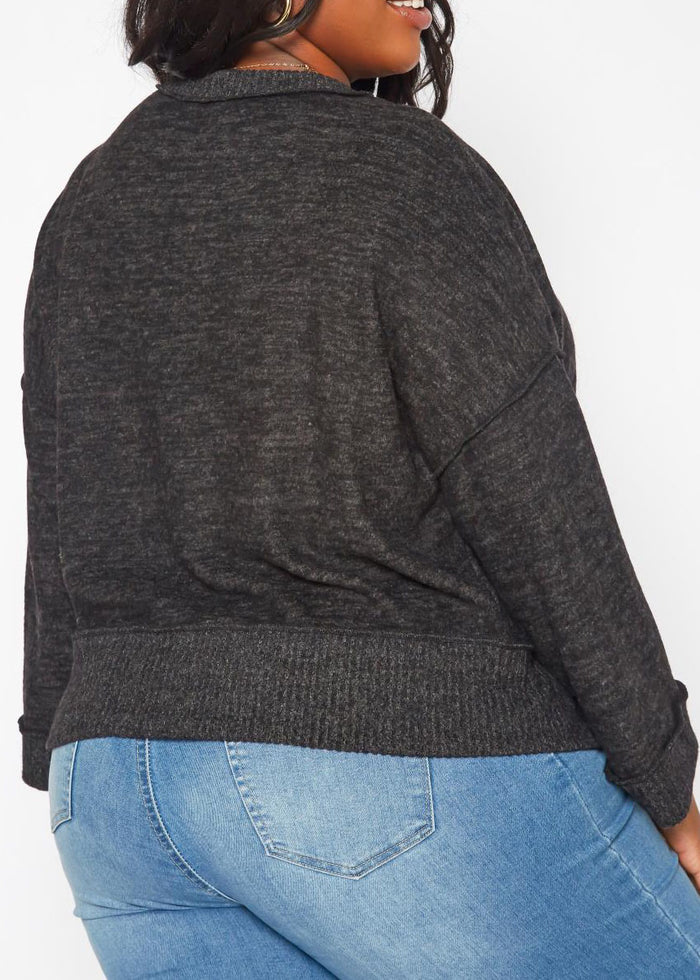 Hi Curvy Plus Size Women Relaxed Fit V-Neck Sweater