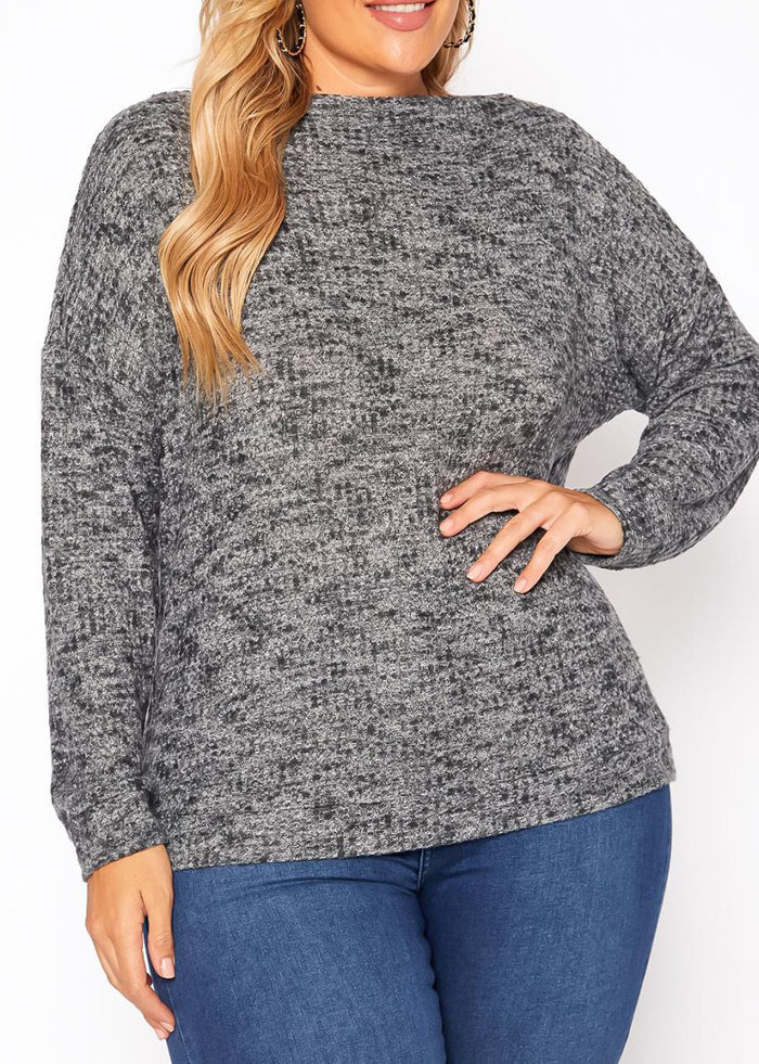 HI Curvy Plus Size Women Waffle Knit Sweater Made in USA