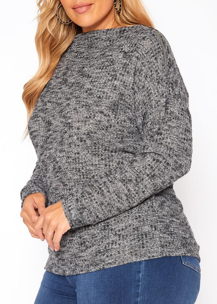 HI Curvy Plus Size Women Waffle Knit Sweater Made in USA