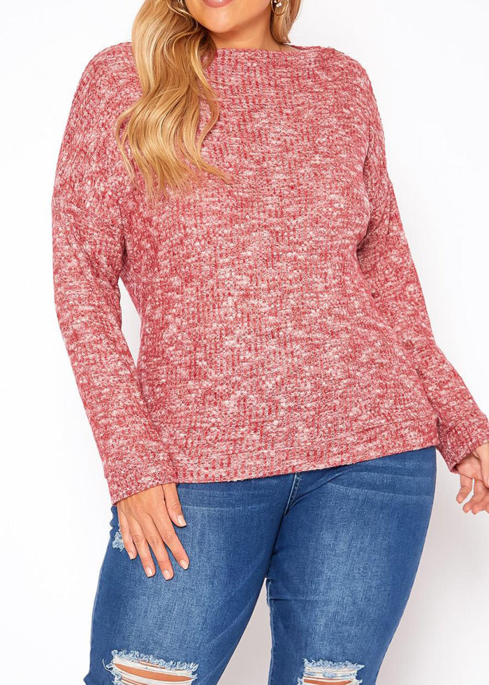 HI Curvy Plus Size Women Waffle Knit Sweater Made in USA