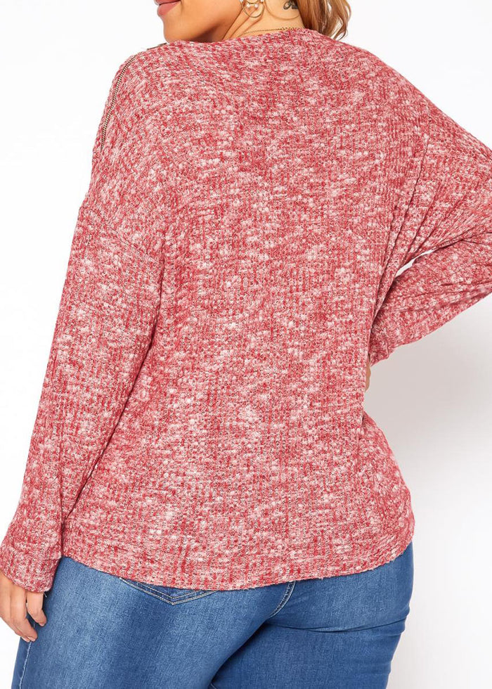 HI Curvy Plus Size Women Waffle Knit Sweater Made in USA