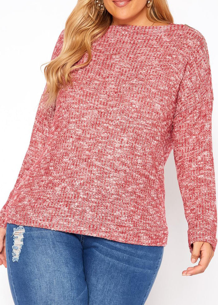 HI Curvy Plus Size Women Waffle Knit Sweater Made in USA