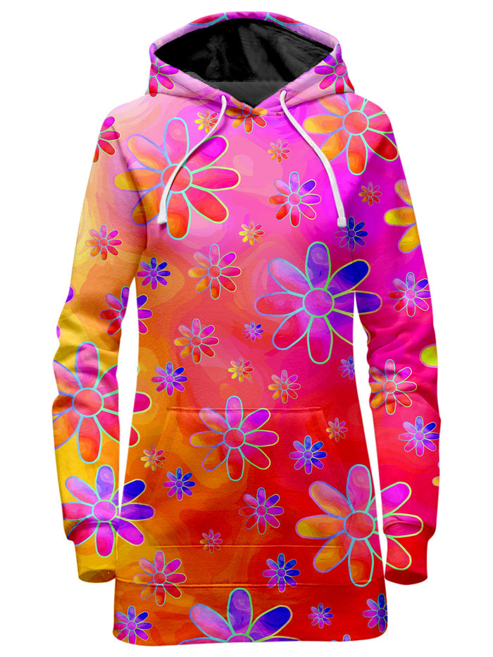 Hippie Trippy Flowers Hoodie Dress Sartoris Art Epic Hoodie