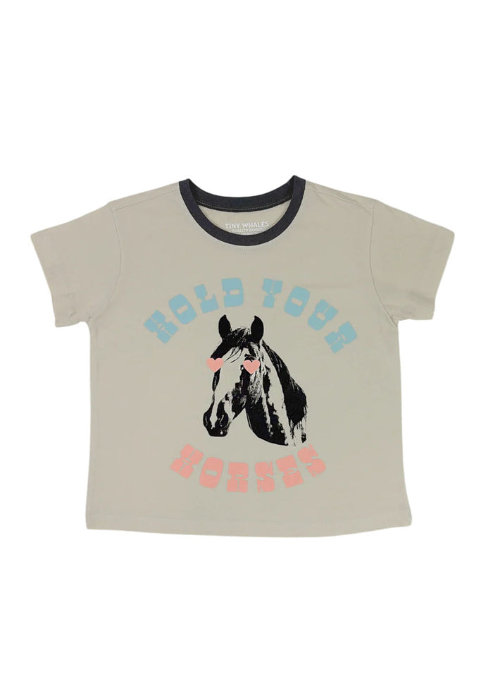 Hold Your Horses Heart Eyes Boxy Tee - Parchment