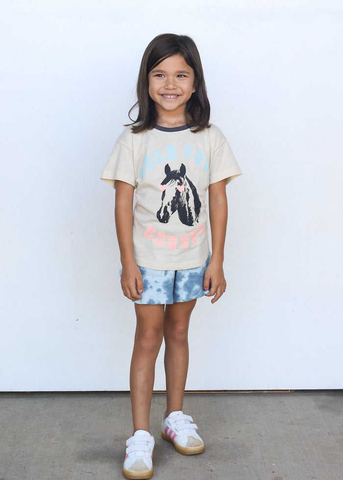 Hold Your Horses Heart Eyes Boxy Tee - Parchment