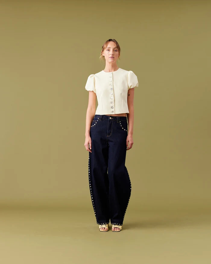 ICON STUDDED JEAN UNWASHED