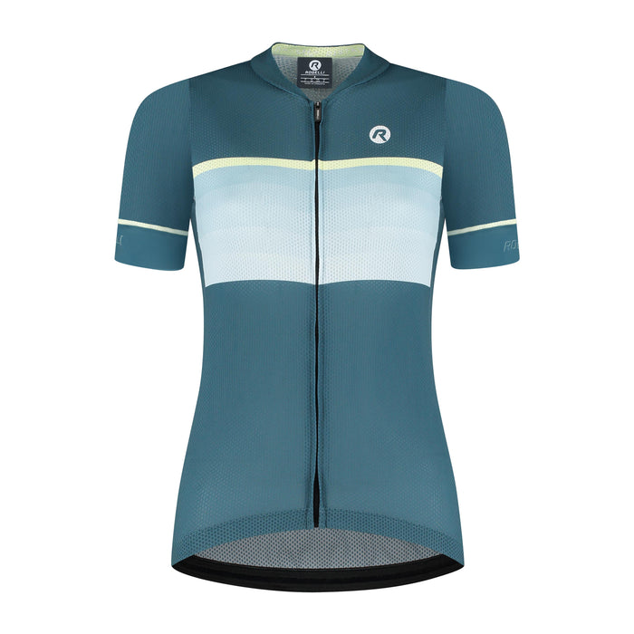 Rogelli Impress II fietsshirt dames blauw korte mouw voorkant.