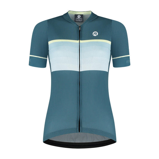 Rogelli Impress II fietsshirt dames blauw korte mouw voorkant.